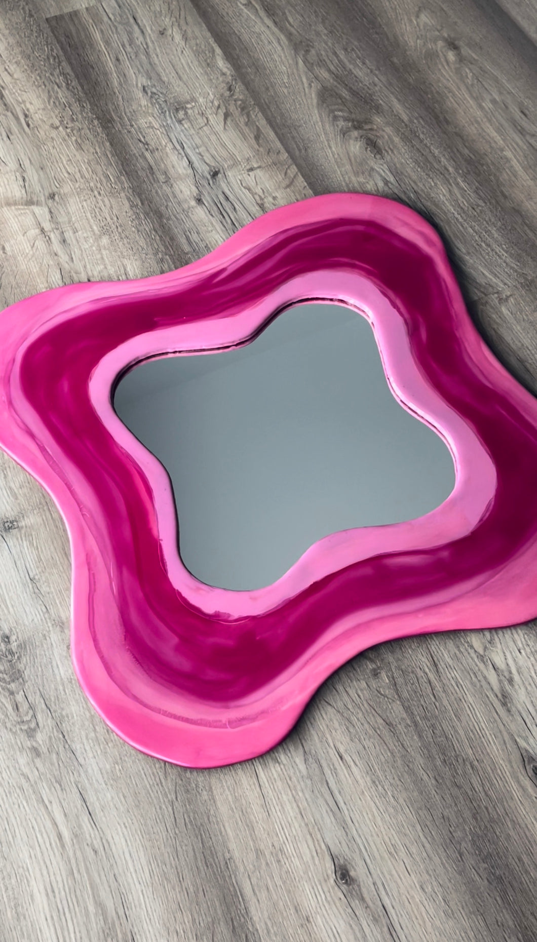 Pink Curve Mirror - Celius Art
