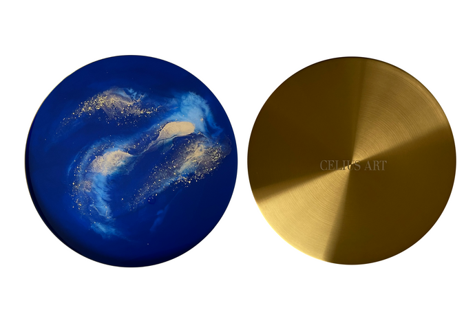 Blue - Golden Tray - Celius Art